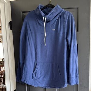 Vineyard Vines Blue Hooded Pullover with White Drawcord